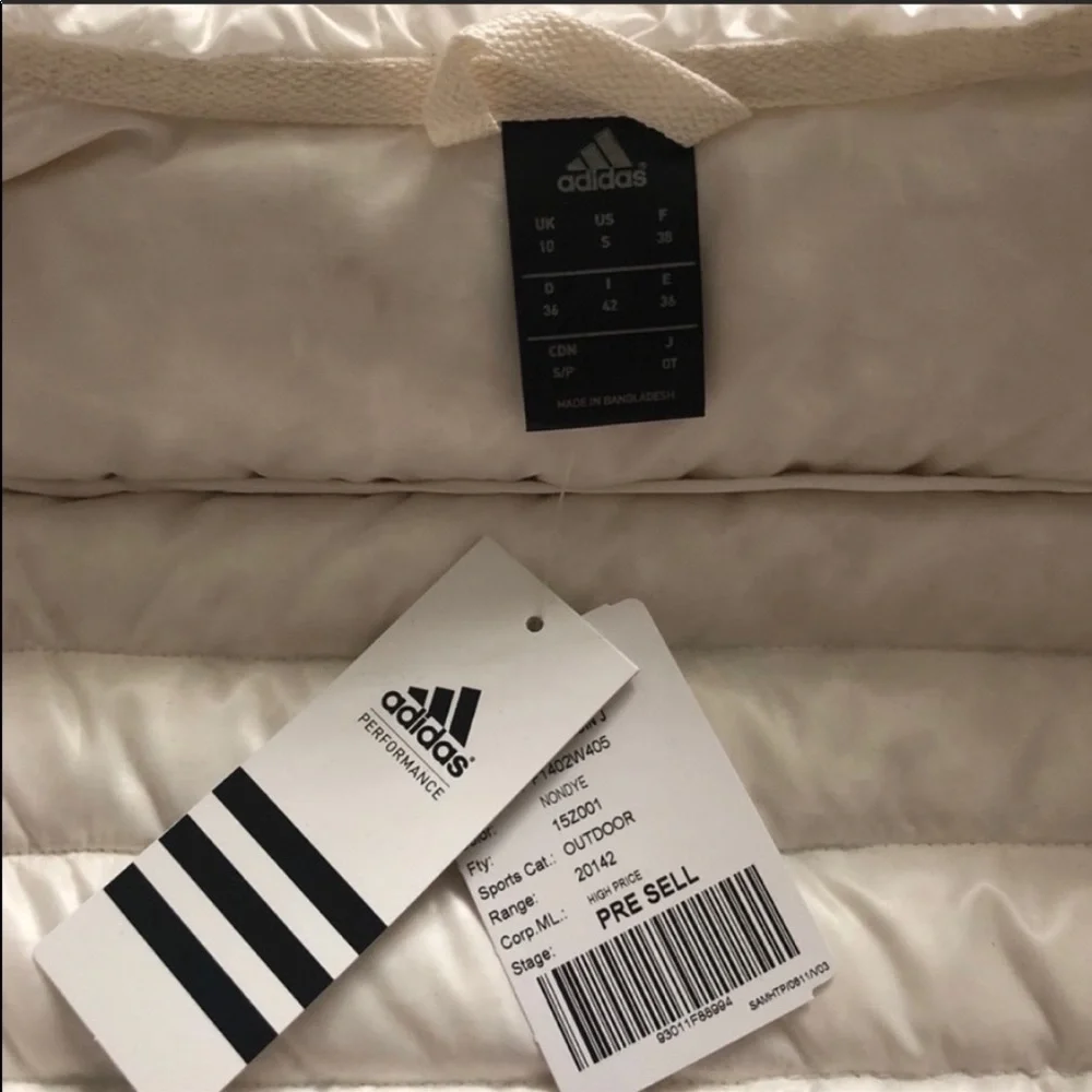 NWT Adidas White Down Puffer Jacket Small - Sample - Picture 7 of 15